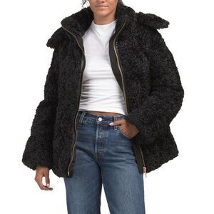 NICOLE BENISTI Black Tory Faux Shearling Jacket